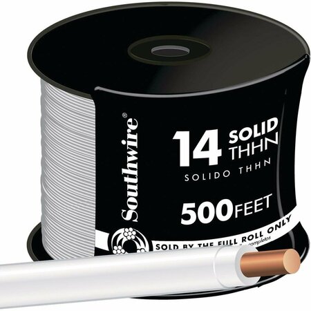 SOUTHWIRE 500 Ft. 14 AWG Solid White THHN Electrical Wire 11580858